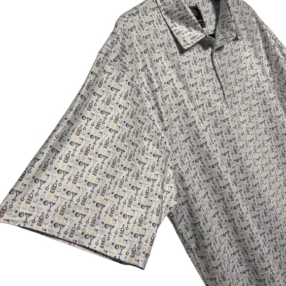 FX Fusion Cocktail Print Golf Polo Shirt Size‎ Medium EUC - Picture 4 of 8